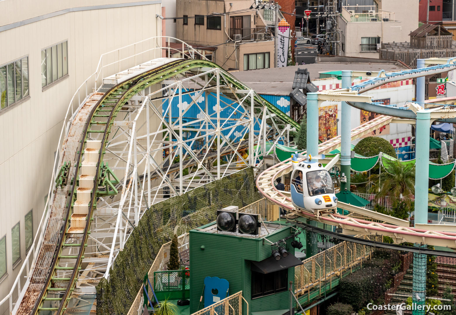 Roller coaster at Hanayashiki amusement park in Tokyo, Japan