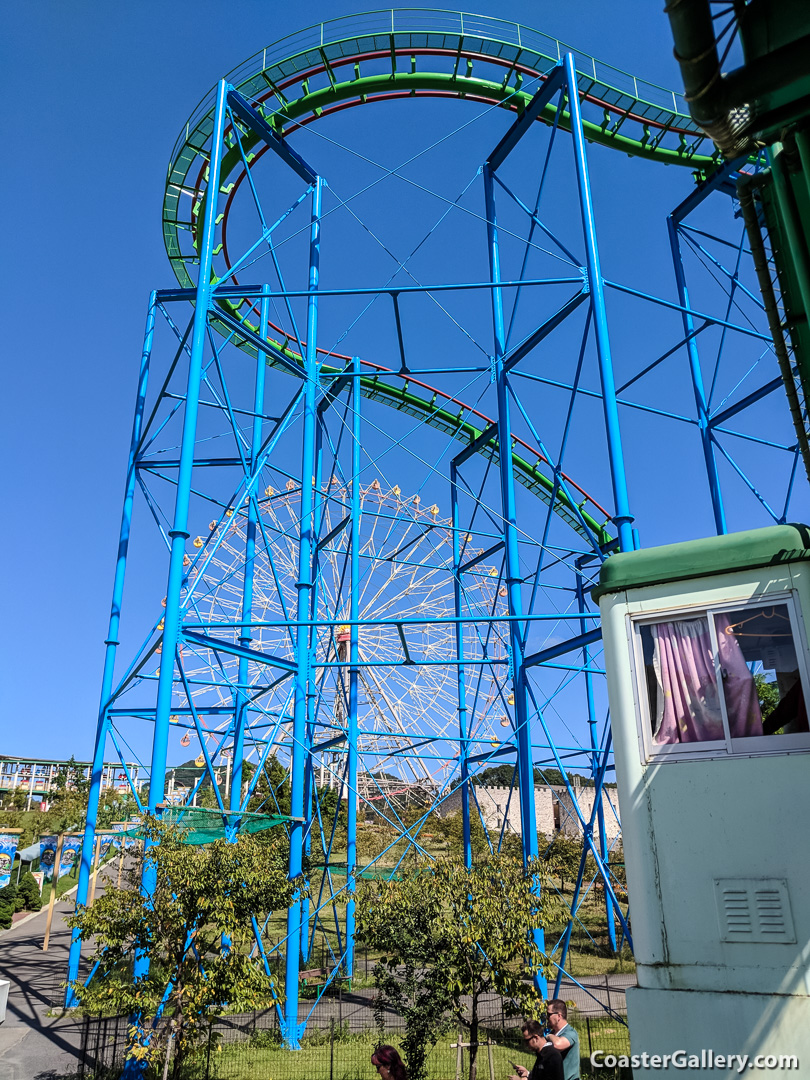 Giant Wheel and Hurricane roller coaster at Himeji Central Park