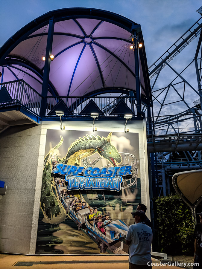 Picture of the Surf Coaster Leviathan sign