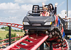 Pictures of the roller coaster at the NASCAR SpeedPark theme park in Tennessee
